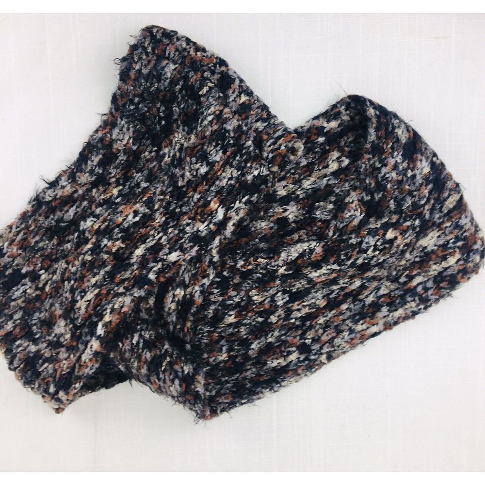 Steve Madden Women Men Unisex Black Orange Gray Infinity Scarf One Size RN 98072